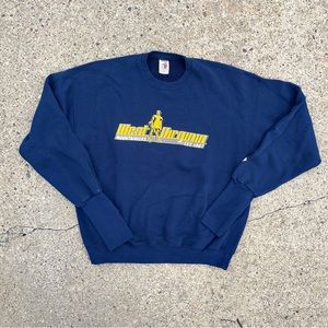 2000s WVU West Virginia Crewneck Sweatshirt Blue and Gold Size XL Handcuffs
